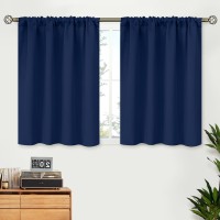 Bgment Short Curtains Blackout 36 Inches Length Rod Pocket Thermal Insulated Room Darkening Window Drapes For Kitchen Bedroom