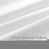 White Linen Blackout Curtains For Bedroom 100 Inch Length 2 Panels Set Back Tab Pocket Neutral Farmhouse Living Room Darkening C