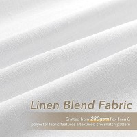 White Linen Blackout Curtains For Bedroom 102 Inch Length 2 Panels Set Back Tab Pocket Neutral Farmhouse Living Room Darkening C