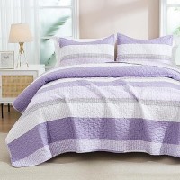 Andency California King Quilt Set - Lavender Lightweight Soft Quilt Cal King - Purple Bedspread California King Size - Bedding Coverlet For All Seasons (Includes 1 Quilt  2 Pillow Shams)