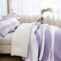 Andency California King Quilt Set - Lavender Lightweight Soft Quilt Cal King - Purple Bedspread California King Size - Bedding Coverlet For All Seasons (Includes 1 Quilt  2 Pillow Shams)