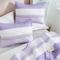 Andency California King Quilt Set - Lavender Lightweight Soft Quilt Cal King - Purple Bedspread California King Size - Bedding Coverlet For All Seasons (Includes 1 Quilt  2 Pillow Shams)