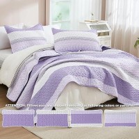 Andency California King Quilt Set - Lavender Lightweight Soft Quilt Cal King - Purple Bedspread California King Size - Bedding Coverlet For All Seasons (Includes 1 Quilt  2 Pillow Shams)