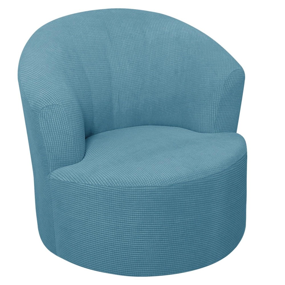 Zeaink Jacquard Swivel Barrel Chair Slipcover, Stretch Single Sofa Cover Soft Round Club Armchair Slipcover Accent Chair Slipcover,Modern Barrel Chair Slipcover Furniture Protector (Color : #14)