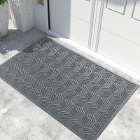 Yimobra Front Entrance Door Mat Allseason Heavy Duty Outdoor Indoor Entryway Floor Mat Sturdy Natural Rubber Non Slip Resis