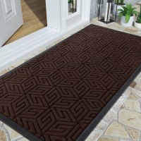 Yimobra Sturdy Front Door Mat 47X24 Inch Big Heavy Duty Welcome Outdoor Indoor Doormat Entrance Floor Matt Non Slip Rubber Ba