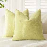 Foindtower Pack Of 2 Curly Faux Fur Decorative Throw Pillow Covers Soft Neutral Plush Cushion Case With Zipper Cozy Pillowcase