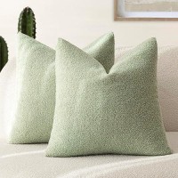 Foindtower Pack Of 2 Curly Faux Fur Decorative Throw Pillow Covers Soft Fuzzy Plush Cushion Case With Zipper Cozy Pillowcase Fo