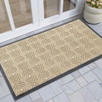 Yimobra Door Mat Outdoor Indoor Entrance Welcome Mat Heavy Entry Front Door Mat Stain Fade Resistant Low Profile Sturdy R