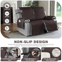 Taococo 100% Waterproof Oversized Loveseat Recliner Cover  Non Slip Split Loveseat Covers For Reclining Loveseat With Elastic Straps For Kids Pets(Oversized 2 Seater  Coffee)