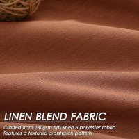 100% Blackout Linen Curtains 84 Inch Length 2 Panels Terracotta Light Blocking Darkening Living Room Curtains 84 Inches Long Elegant Modern Back Tab Pocket Noise Reducing Drapes For Nursery 52X84