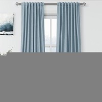 Nanspring Sage Green Linen 100% Blackout Curtains 95 Inch Length Back Tab Rod Pocket Drapes Thermal Insulated Textured Living Room Black Out Curtains 2 Panels Set 52X95