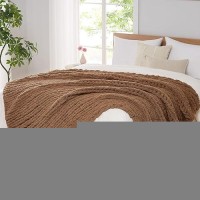 L'Agraty Chenille Chunky Knit Blanket  30X40  Brown  Heavyweight Throw Blanket For Couch Sofa Bed Home Decor