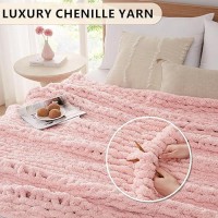 L'Agraty Chunky Knit Blanket Throw - Soft Chenille Yarn Throw Blanket 30X40:Handmade Thick Cable Knit Crochet Blanket - Large Knit Blanket Chunky Rope Knot Throw Blanket For Couch Sofa Bed Home Decor