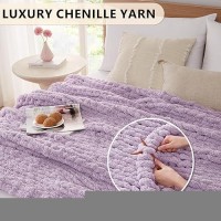 L'Agraty Chunky Knit Blanket Throw - Soft Chenille Yarn Throw Blanket 60X80: Handmade Thick Cable Knit Crochet Blanket - Large Knit Blanket Chunky Rope Knot Throw Blanket For Couch Sofa Bed Home Decor