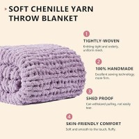 L'Agraty Chunky Knit Blanket Throw - Soft Chenille Yarn Throw Blanket 40X50: Handmade Thick Cable Knit Crochet Blanke - Large Knit Blanket Chunky Rope Knot Throw Blanket For Couch Sofa Bed Home Decor