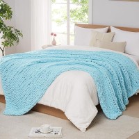 L'Agraty Chunky Knit Blanket Throw - Soft Chenille Yarn Throw Blanket 40X50: Handmade Thick Cable Knit Crochet Blanke - Large Knit Blanket Chunky Rope Knot Throw Blanket For Couch Sofa Bed Home Decor