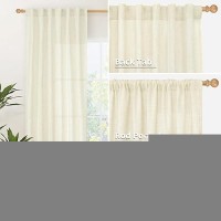 Youngstex 84 Inch Length Linen Curtains For Living Room Rod Pocket Light Filtering Boho Cream Window Drapes For Bedroom Dining R