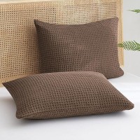 Phf Ultra Soft Waffle Weave Pillowcases Standard Size 20 X 26 2 Pack No Insert Breathable Skinfriendly Pillow Shams Deco