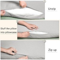 Phf Ultra Soft Waffle Weave Body Pillowcase 20 X 54 No Insert Breathable Skinfriendly Body Pillow Sham With Zipper Dec