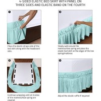 Utopia Bedding Queen Elastic Bed Ruffle Easy Wrap Around Ruffle Microfiber Bed Skirt With Adjustable Elastic Belt 16 Inch Ta