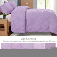 Exclusivo Mezcla Quilt Set Oversized King Size 3 Pieces Lilac Cal King Quilt Bedding Set Lightweight Quilts Soft Bedspreads Mo