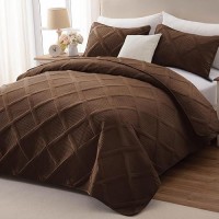 Exclusivo Mezcla Quilt Set Oversized King Size 3 Pieces Brown Cal King Quilt Bedding Set Lightweight Quilts Soft Bedspreads Mo