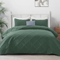 Exclusivo Mezcla Quilt Set King Size 3 Pieces Green King Quilt Bedding Set Lightweight Quilts Soft Bedspreads Modern Striped C