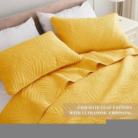 Exclusivo Mezcla California King Quilt Bedding Set Lightweight Yellow Quilts Cal Oversized King Size For All Seasons Soft Micr