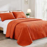 Exclusivo Mezcla Queen Quilt Bedding Set Lightweight Burnt Orange Quilts Queen Full Size For All Seasons Soft Microfiber Bedsp