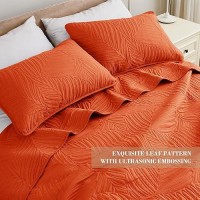 Exclusivo Mezcla Queen Quilt Bedding Set Lightweight Burnt Orange Quilts Queen Full Size For All Seasons Soft Microfiber Bedsp