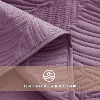 Exclusivo Mezcla King Size Quilt Bedding Set Lightweight Dusty Lavender Quilts King Size For All Seasons Soft Microfiber Bedsp