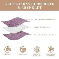 Exclusivo Mezcla King Size Quilt Bedding Set Lightweight Dusty Lavender Quilts King Size For All Seasons Soft Microfiber Bedsp