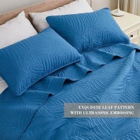 Exclusivo Mezcla California King Quilt Bedding Set Lightweight Royal Blue Quilts Cal Oversized King Size For All Seasons Soft