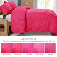 Exclusivo Mezcla Quilt Set Oversized King Size 3 Pieces Hot Pink Cal King Quilt Bedding Set Lightweight Quilts Soft Bedspreads