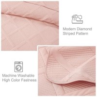 Exclusivo Mezcla Quilt Set Oversized King Size 3 Pieces Blush Pink Cal King Quilt Bedding Set Lightweight Quilts Soft Bedsprea