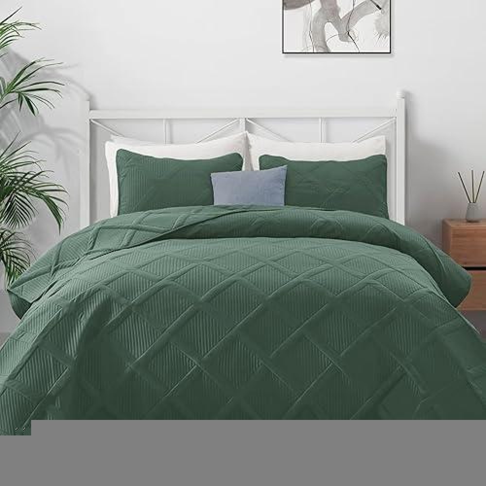 Exclusivo Mezcla Quilt Set Twin Size 2 Pieces Green Twin Quilt Bedding Set Lightweight Quilts Soft Bedspreads Modern Striped C