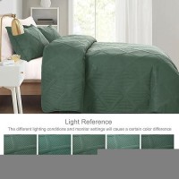 Exclusivo Mezcla Quilt Set Twin Size 2 Pieces Green Twin Quilt Bedding Set Lightweight Quilts Soft Bedspreads Modern Striped C