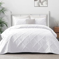 Exclusivo Mezcla Quilt Set Oversized King Size 3 Pieces White Cal King Quilt Bedding Set Lightweight Quilts Soft Bedspreads Mo