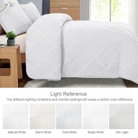 Exclusivo Mezcla Quilt Set Oversized King Size 3 Pieces White Cal King Quilt Bedding Set Lightweight Quilts Soft Bedspreads Mo