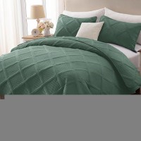 Exclusivo Mezcla Quilt Set Oversized King Size 3 Pieces Green Cal King Quilt Bedding Set Lightweight Quilts Soft Bedspreads Mo