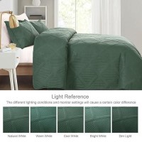 Exclusivo Mezcla Quilt Set Oversized King Size 3 Pieces Green Cal King Quilt Bedding Set Lightweight Quilts Soft Bedspreads Mo