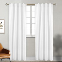 Bgment Pure White Room Darkening Curtains 84 Inch Rod Pocket And Back Tab Thermal Curtains For Bedroom Home Decor Curtains For