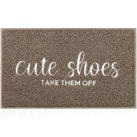 Door Mat Welcome Mat Cute Shoes Take Them Off Pvc Front Doormat Non Slip Mats Rubber Back Floor Mats For Entryway Patio High Tra