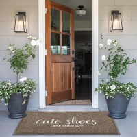 Aoaopq Cute Shoes Take Them Off Door Mat Welcome Outdoor Indoor Heavy Duty Non Slip Doormat For Front Door Entance Outside Door