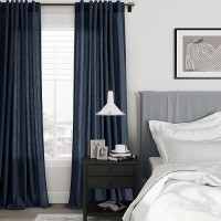 Joywell Hook Belt Linen Semi Sheer Curtains Inches Length Long Rod Pocketback Tabhook Beltclip Rings Window Curtains Drapes F