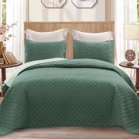 Exclusivo Mezcla Ultrasonic California King Size Quilt Bedding Set With Pillow Shams Lightweight Quilts Cal King Size Soft Bed