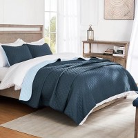 Exclusivo Mezcla Ultrasonic California King Size Quilt Bedding Set With Pillow Shams Lightweight Quilts Cal King Size Soft Bed