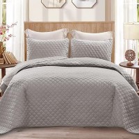 Exclusivo Mezcla Ultrasonic California King Size Quilt Bedding Set With Pillow Shams Lightweight Quilts Cal King Size Soft Bed