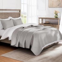 Exclusivo Mezcla Ultrasonic California King Size Quilt Bedding Set With Pillow Shams Lightweight Quilts Cal King Size Soft Bed